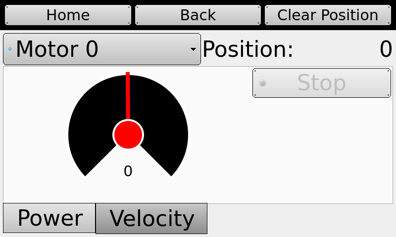 The motor widget on the Wombat