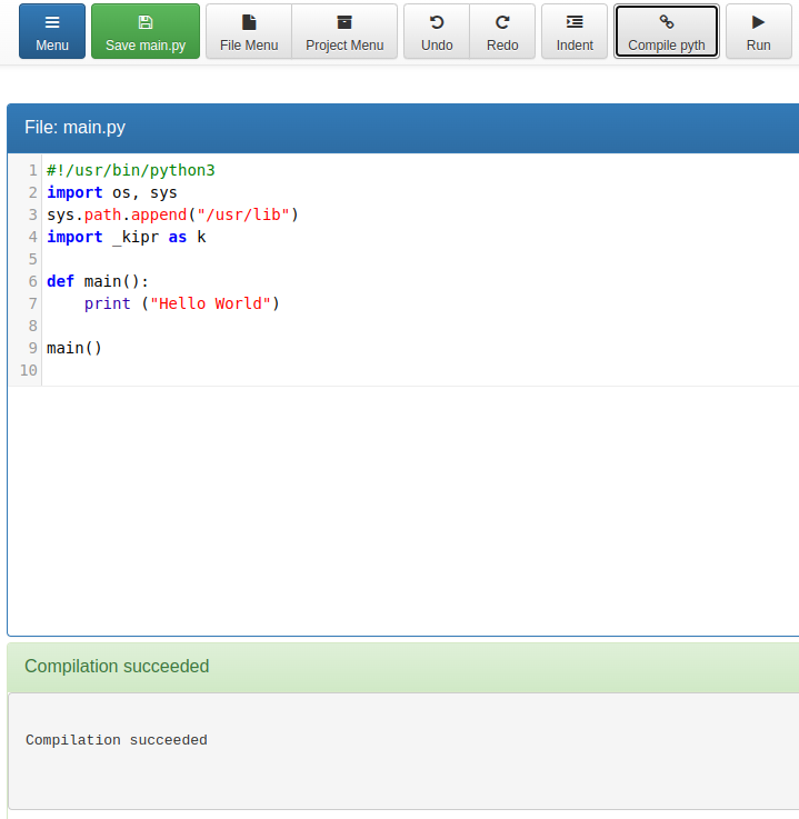 "Compilation succeeded" --- it is on the robot.