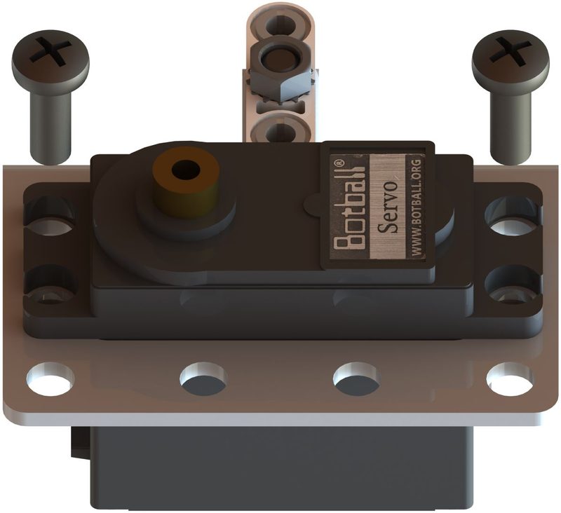 The second servo secured with a medium bolt and nut