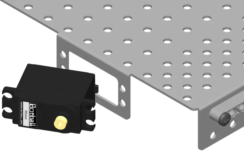 Motor lined up with its spline toward the short side of the chassis.