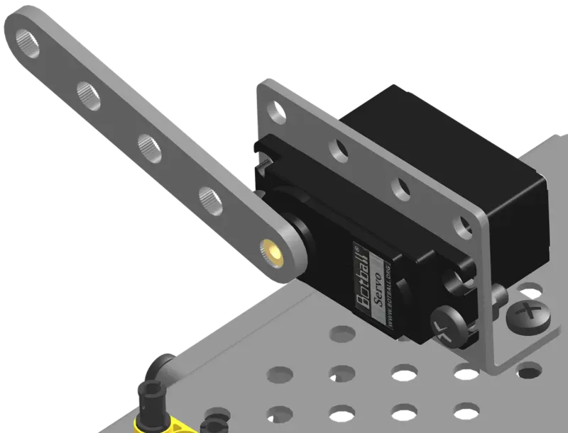 Arm servo rotated toward the robot.