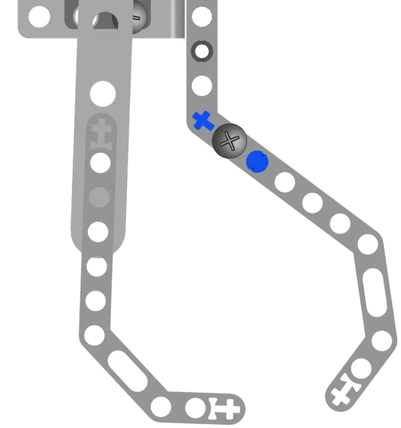 Moving claw liftarm lined up on the servo horn.
