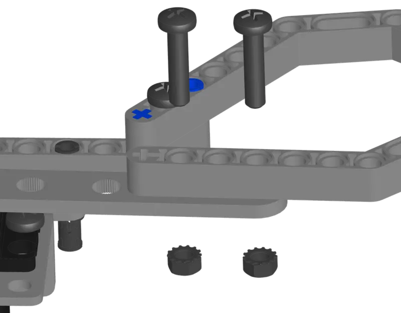 Moving claw liftarm bolted to the servo horn.