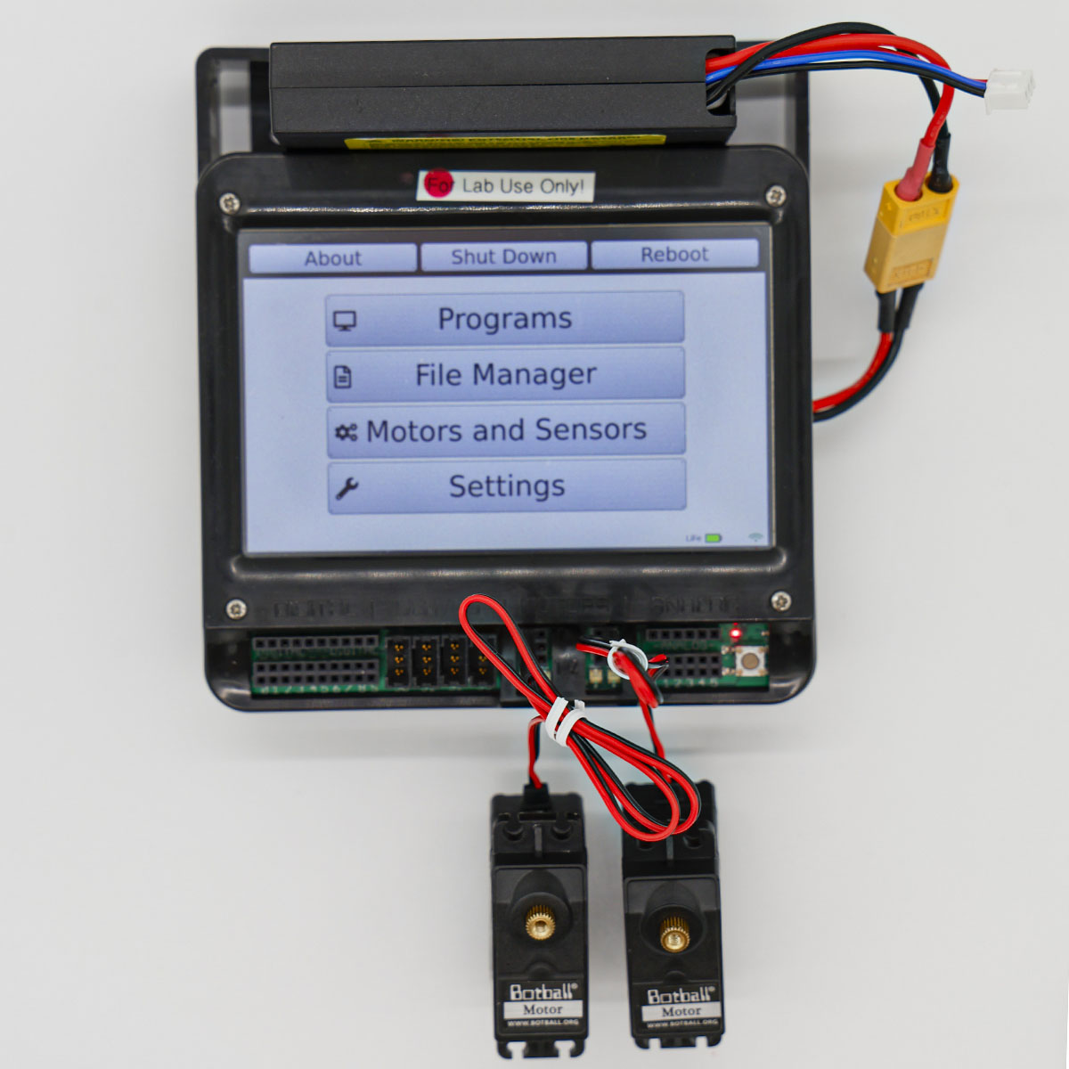 Motors plugged in --- ports 0 and 3.